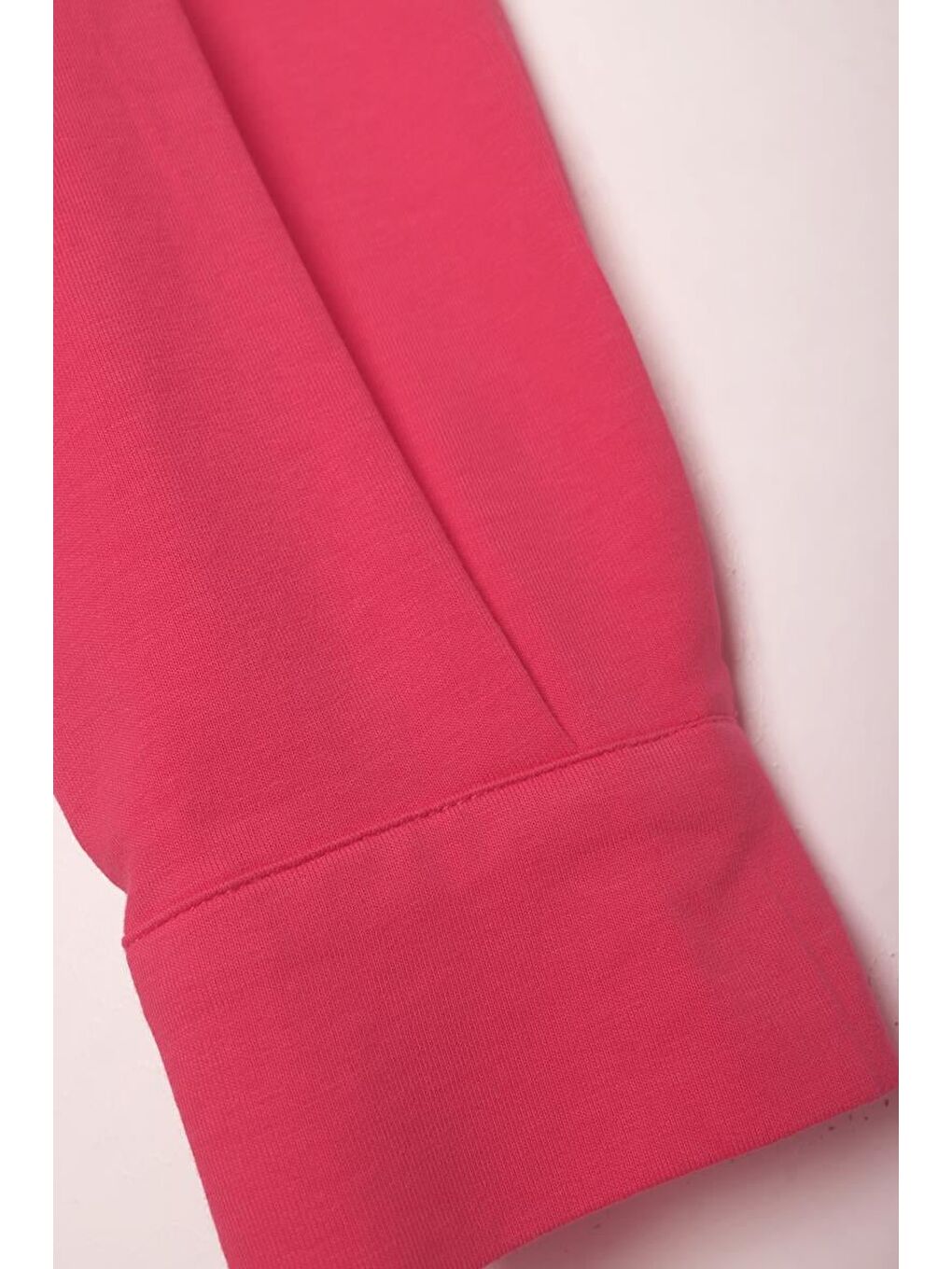 Pembe-Pamuklu Reglan Kol Manşetli Yanları Yırtmaçlı Elastanlı Sweat-4