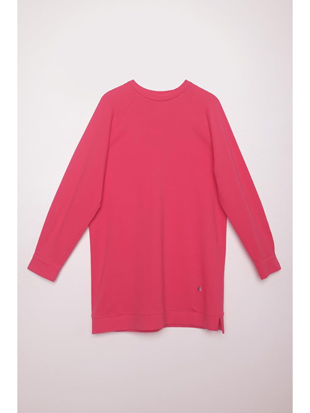Pembe-Pamuklu Reglan Kol Manşetli Yanları Yırtmaçlı Elastanlı Sweat-6