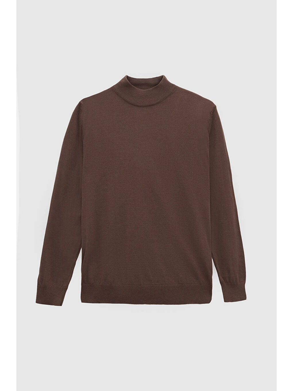 Bej Regular Fit Vizon Pamuk Karışımlı Yarım Balıkçı Triko Kazak-4