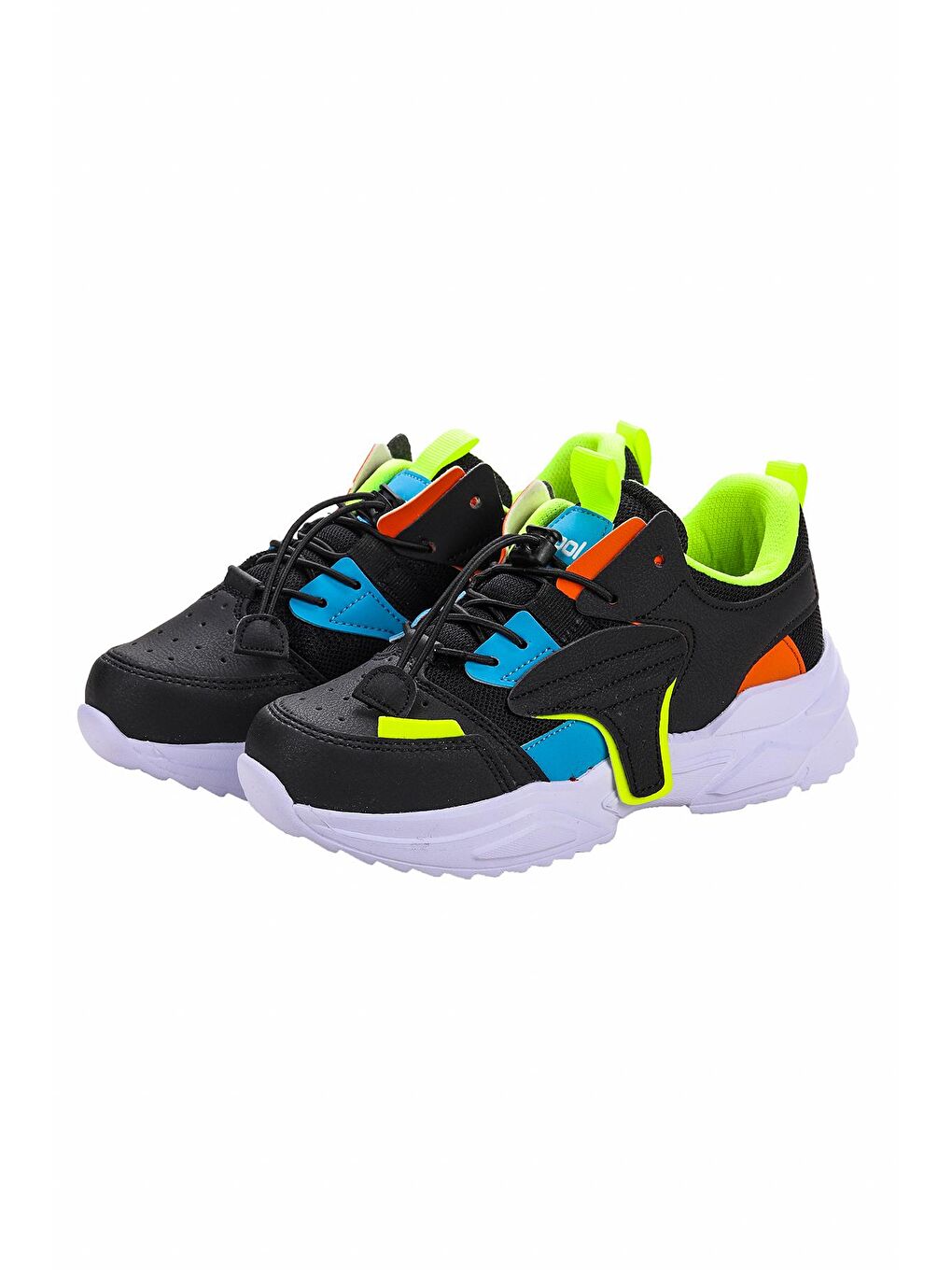 Siyah Y3 Cırtlı Kız/Erkek Çocuk Spor Ayakkabı-2