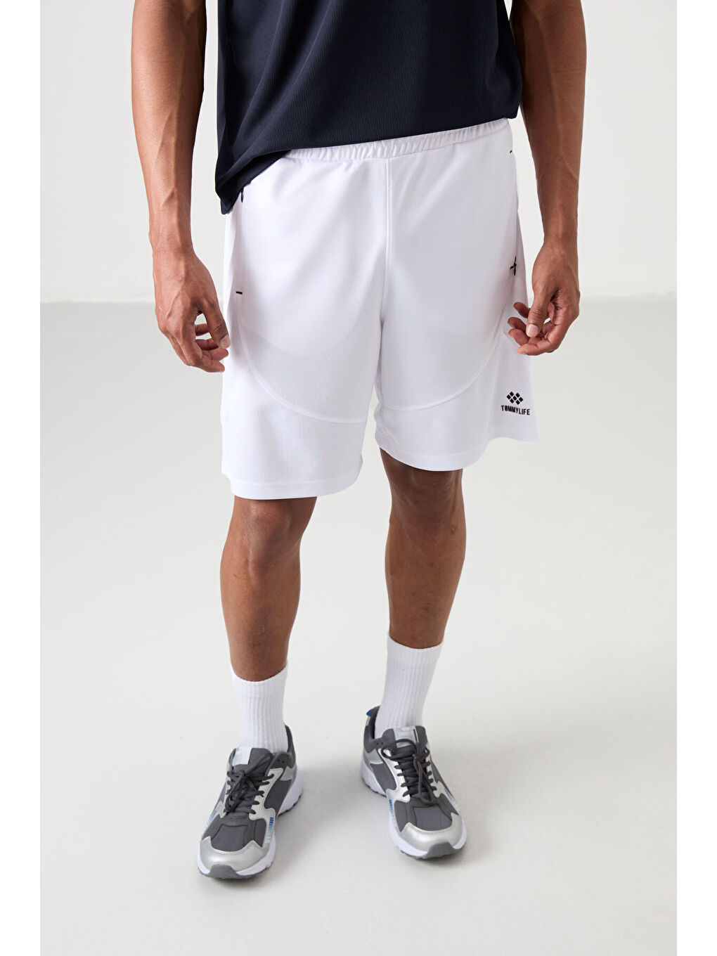 Beyaz Polyester Kalın Yumuşak Comfort Fit Erkek Şort - 81271-4