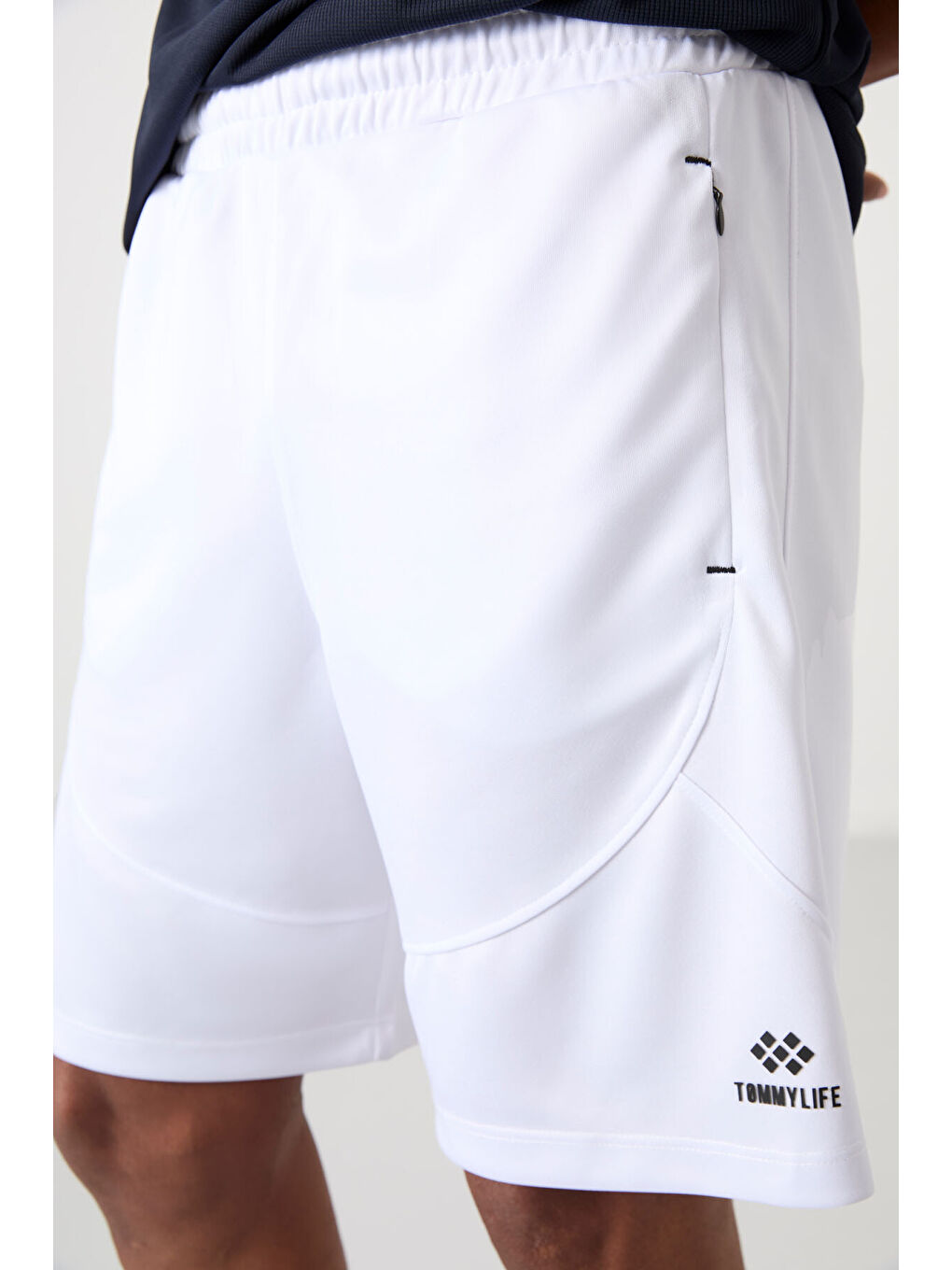 Beyaz Polyester Kalın Yumuşak Comfort Fit Erkek Şort - 81271-6