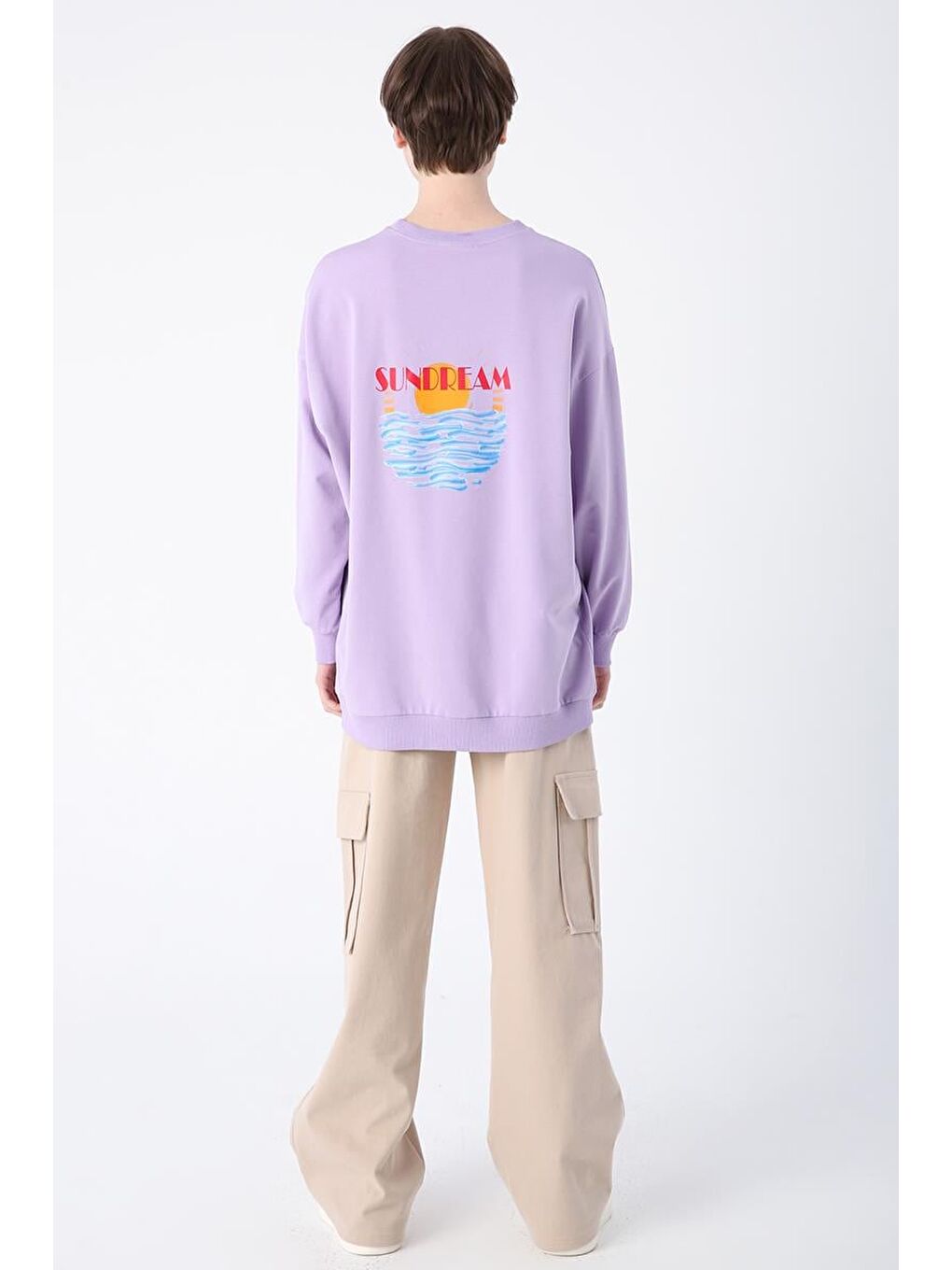Lila-Pamuklu Sundream Baskılı Elastanlı Sweat-2