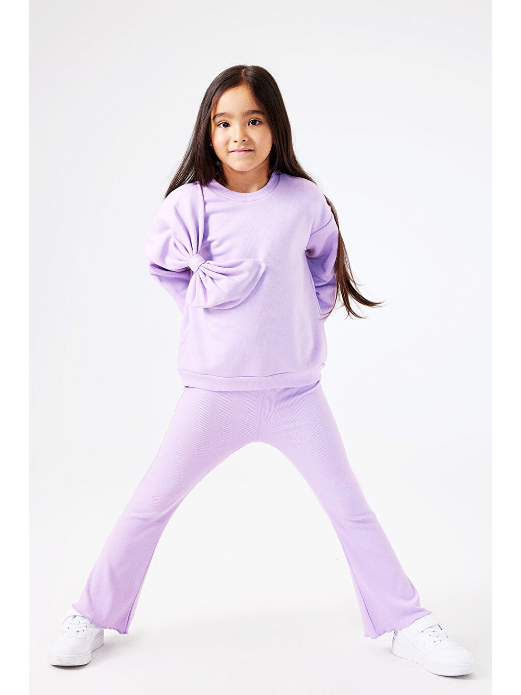 Lila Fiyonk Detaylı Kız Çocuk Eşofman Takımı - Danita