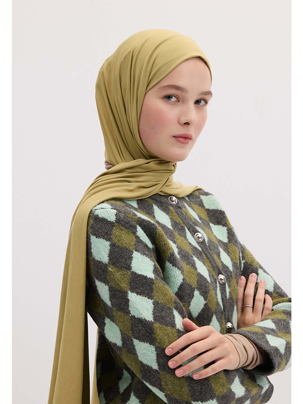 Yeşil Bambu Penye Şal Yeşim-2
