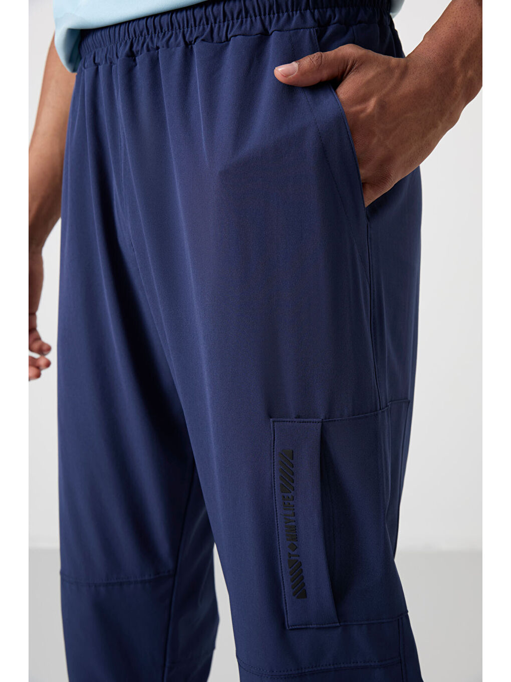 İndigo Polyester İnce Yumuşak Comfort Fit Erkek Eşofman Alt - 82120-2