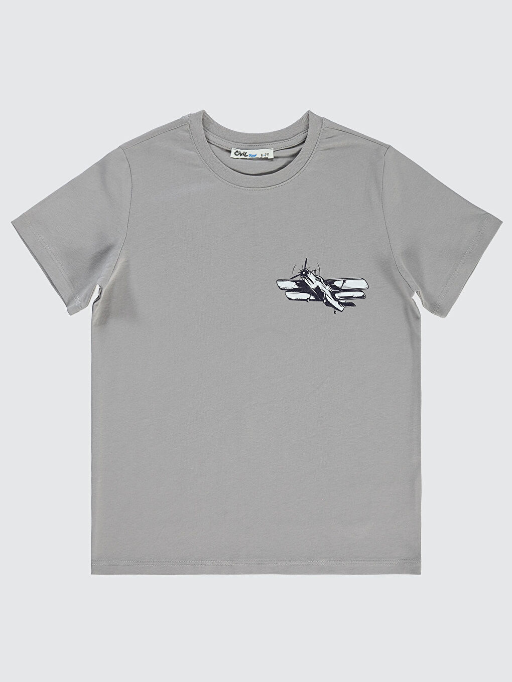 Gri Boys Erkek Çocuk Tişört 10-13 Yaş