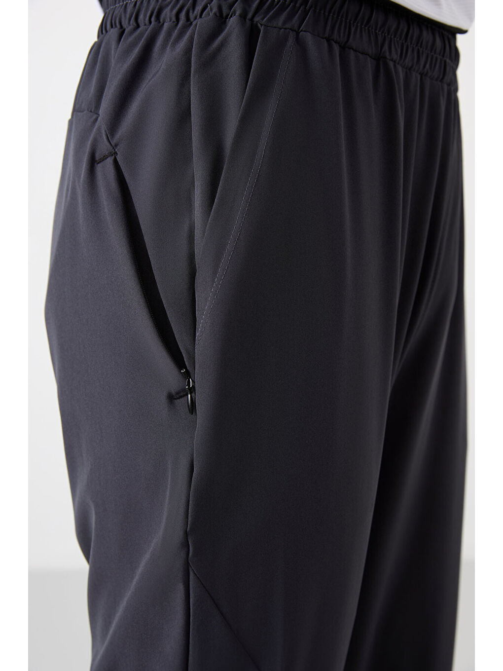 Antrasit Polyester İnce Yumuşak Comfort Fit Erkek Eşofman Alt - 82119-6