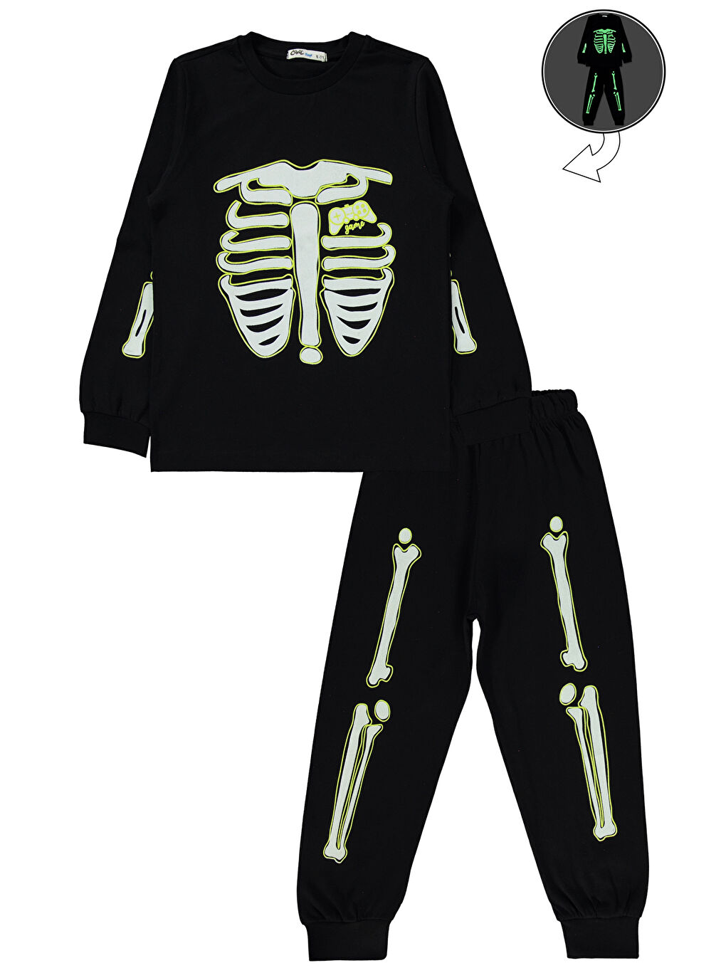 Boys Erkek Çocuk Pijama Takımı 6-9 Yaş Siyah