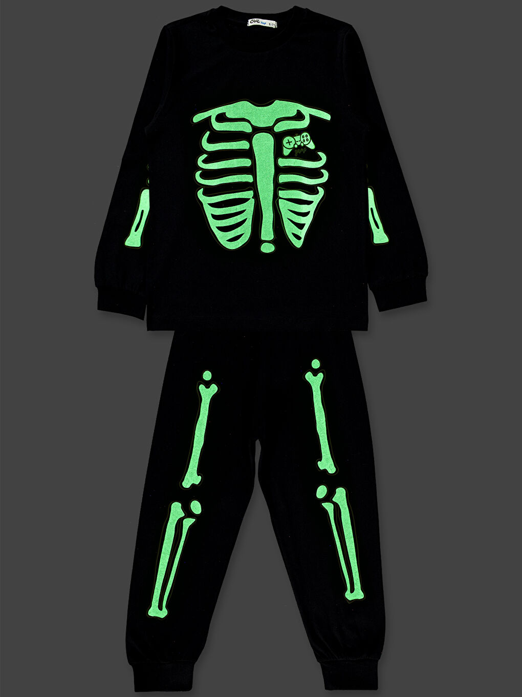 Boys Erkek Çocuk Pijama Takımı 6-9 Yaş Siyah-1