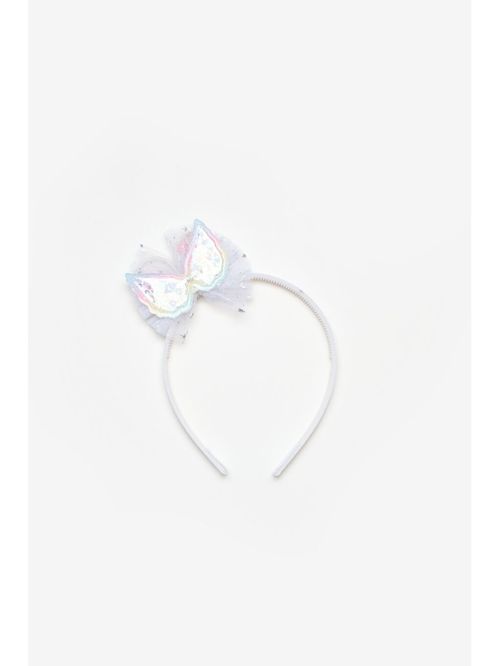 Beyaz Pullu Kelebek Figürlü Kız Çocuk Taç