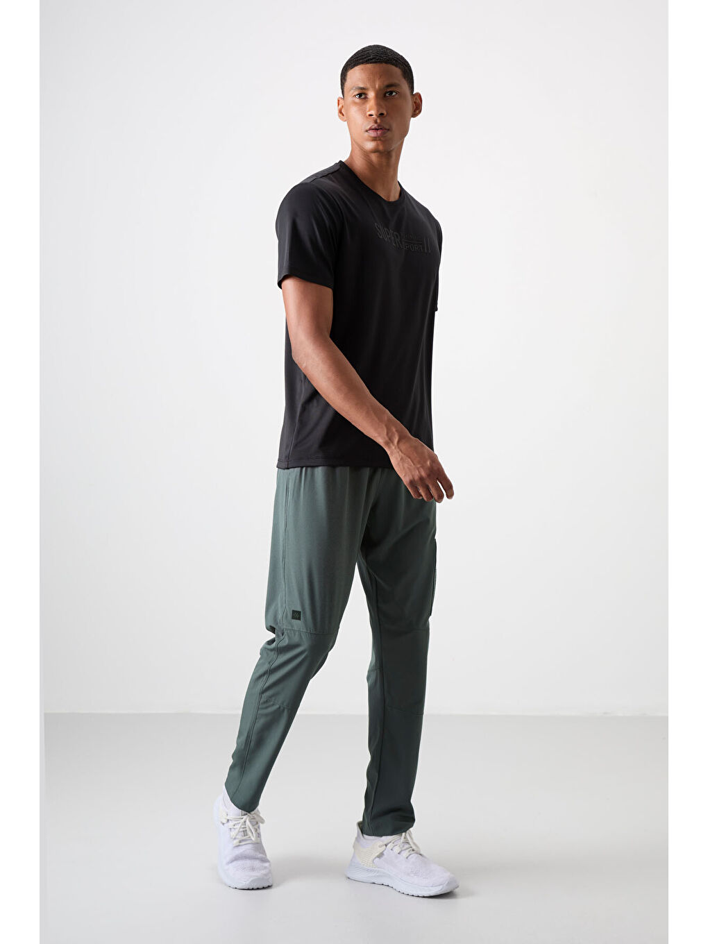 Haki Polyester İnce Yumuşak Comfort Fit Erkek Eşofman Alt - 82120-2