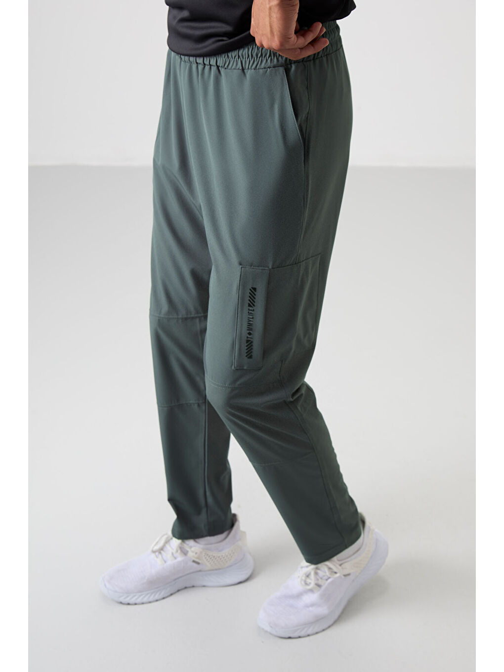 Haki Polyester İnce Yumuşak Comfort Fit Erkek Eşofman Alt - 82120-8