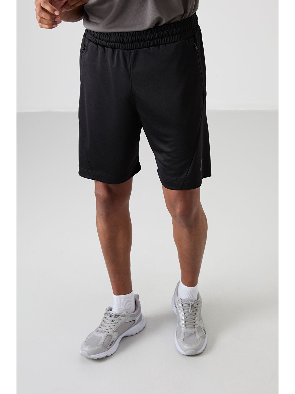 Siyah Polyester Kalın Yumuşak Comfort Fit Erkek Şort - 81273-6