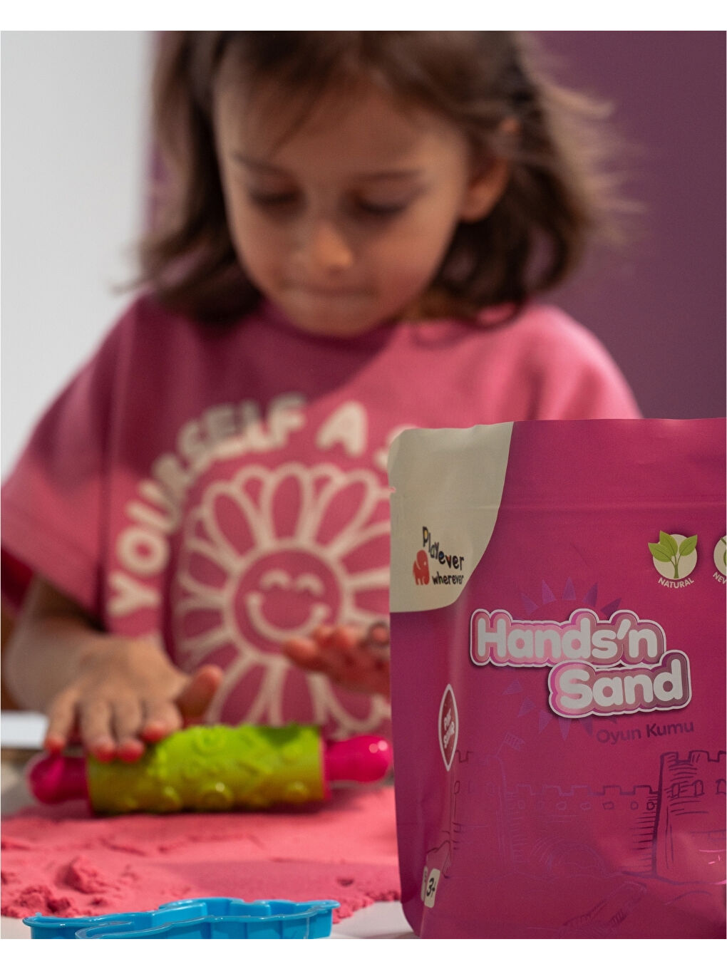 Hands'n Sand Doğal Kinetik Kum 500gr - Pembe-5