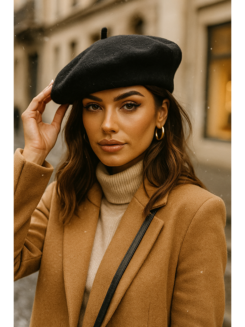 Kadın Siyah Ressam Bere Şapka Bere1101-3