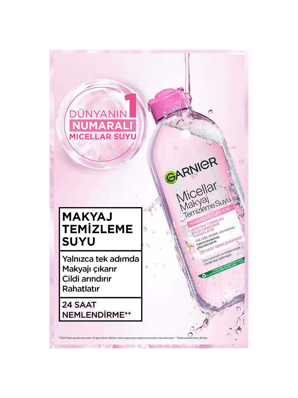 Micellar Makyaj Temizleme Suyu 400ml, 24 Saat Nemlendirme, Hassas Ciltler Için-2