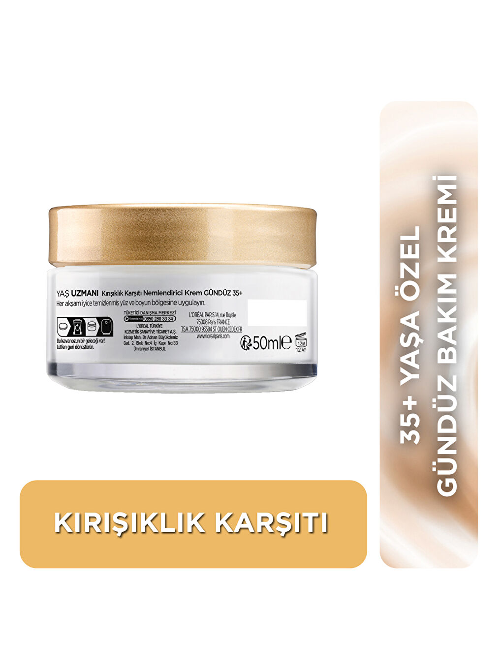 Yaş Uzmanı 35+ İnce Çizgi Görünümünü Azaltan & Cilde Canlı Görünüm Veren, Kırşıklık Karşıtı Krem50ml-1
