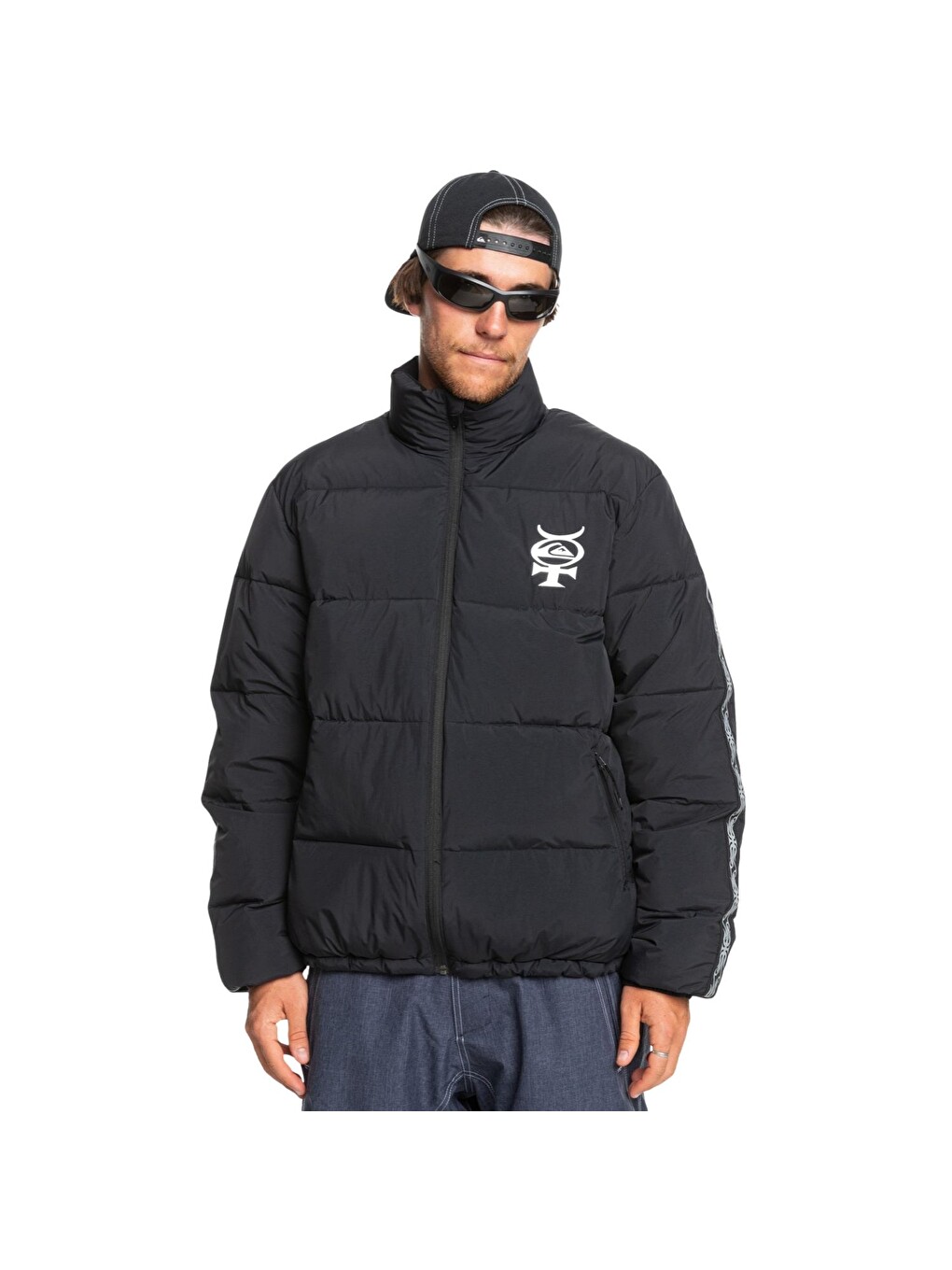 Siyah Puff The Dragon Erkek Snowboard Ceketi