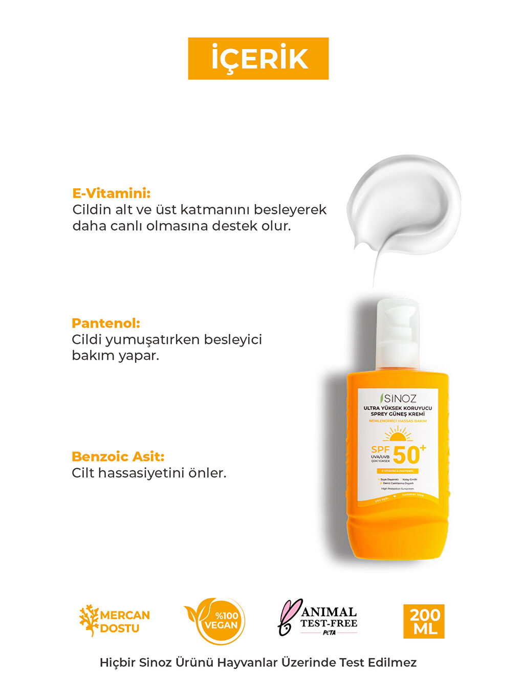 Spf 50 Ultra Yüksek Koruyucu Vücut Güneş Kremi Sprey 200 Ml - Nemlendirici Hassas Bakım-2