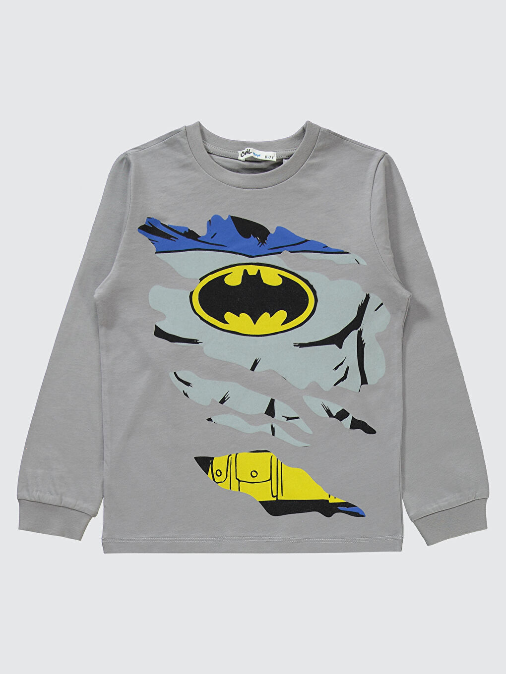 Batman Erkek Çocuk Pijama Takımı 6-9 Yaş Gri-2