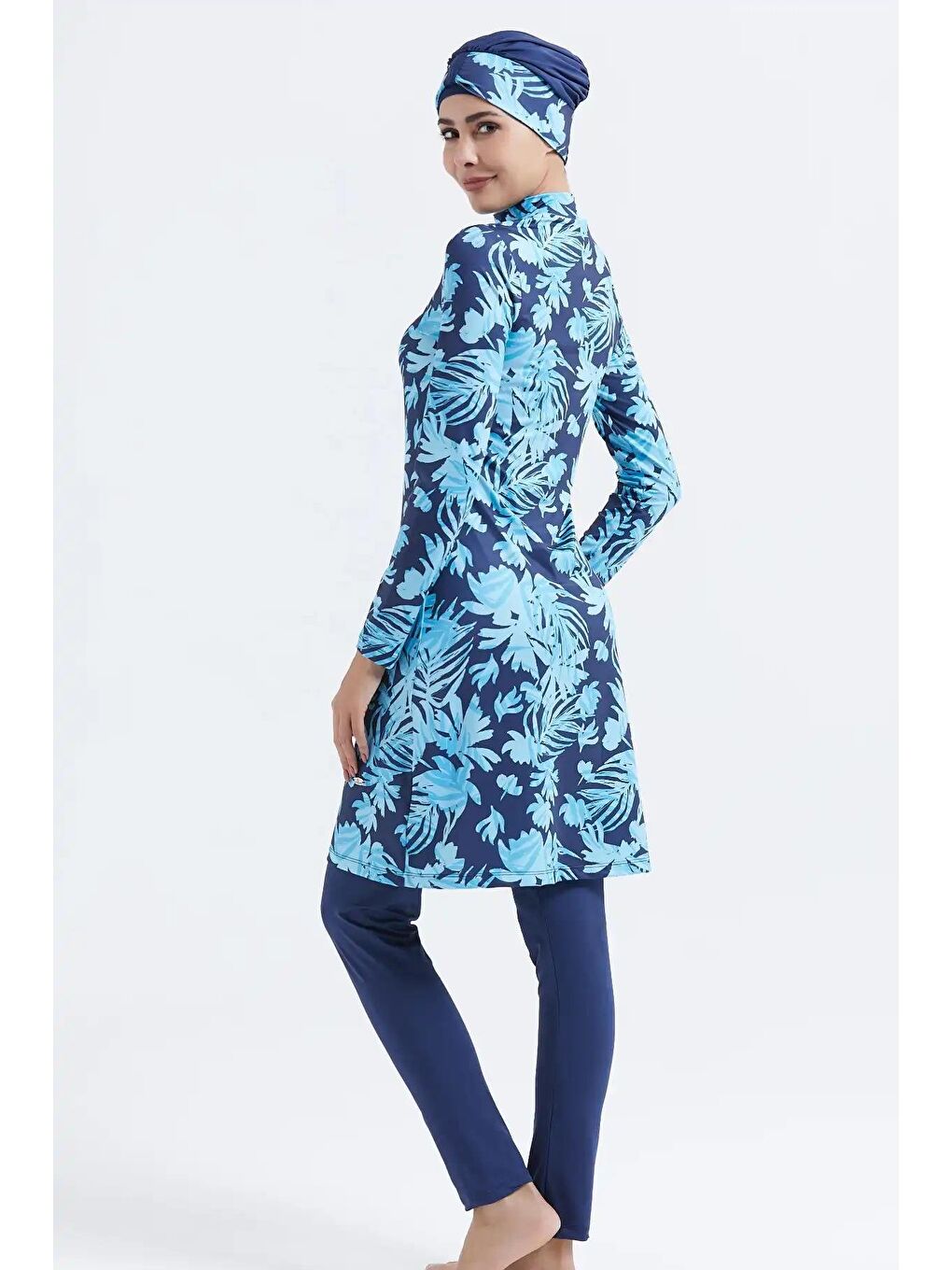 Tam Kapalı Tesettür Mayo C12000 Lacivert/Mavi-1