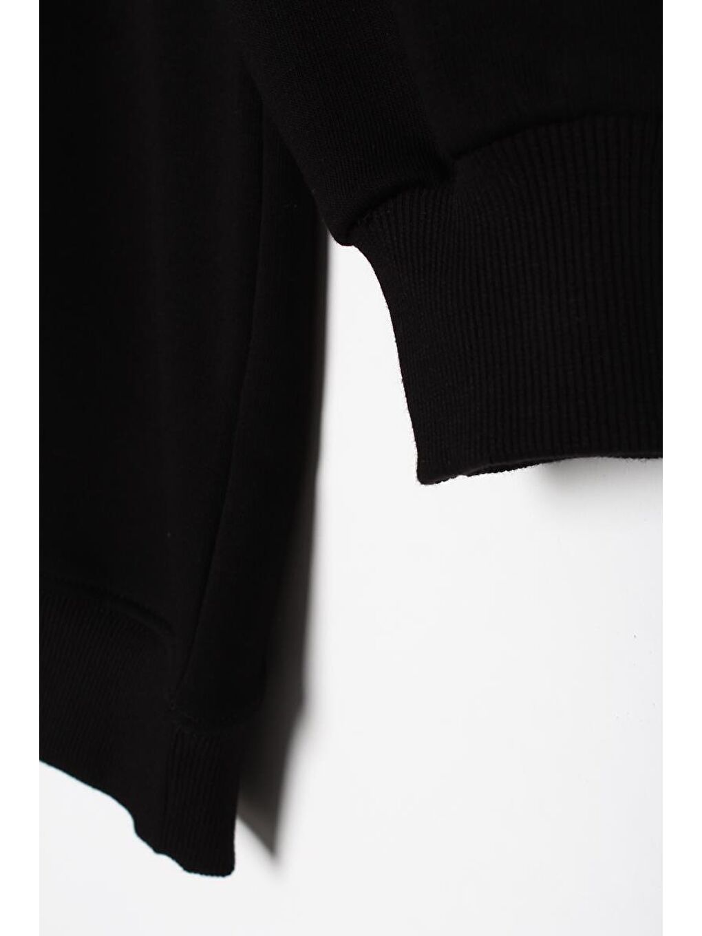 Siyah Oversize Aplike Nakışlı Sweat Tunik-5