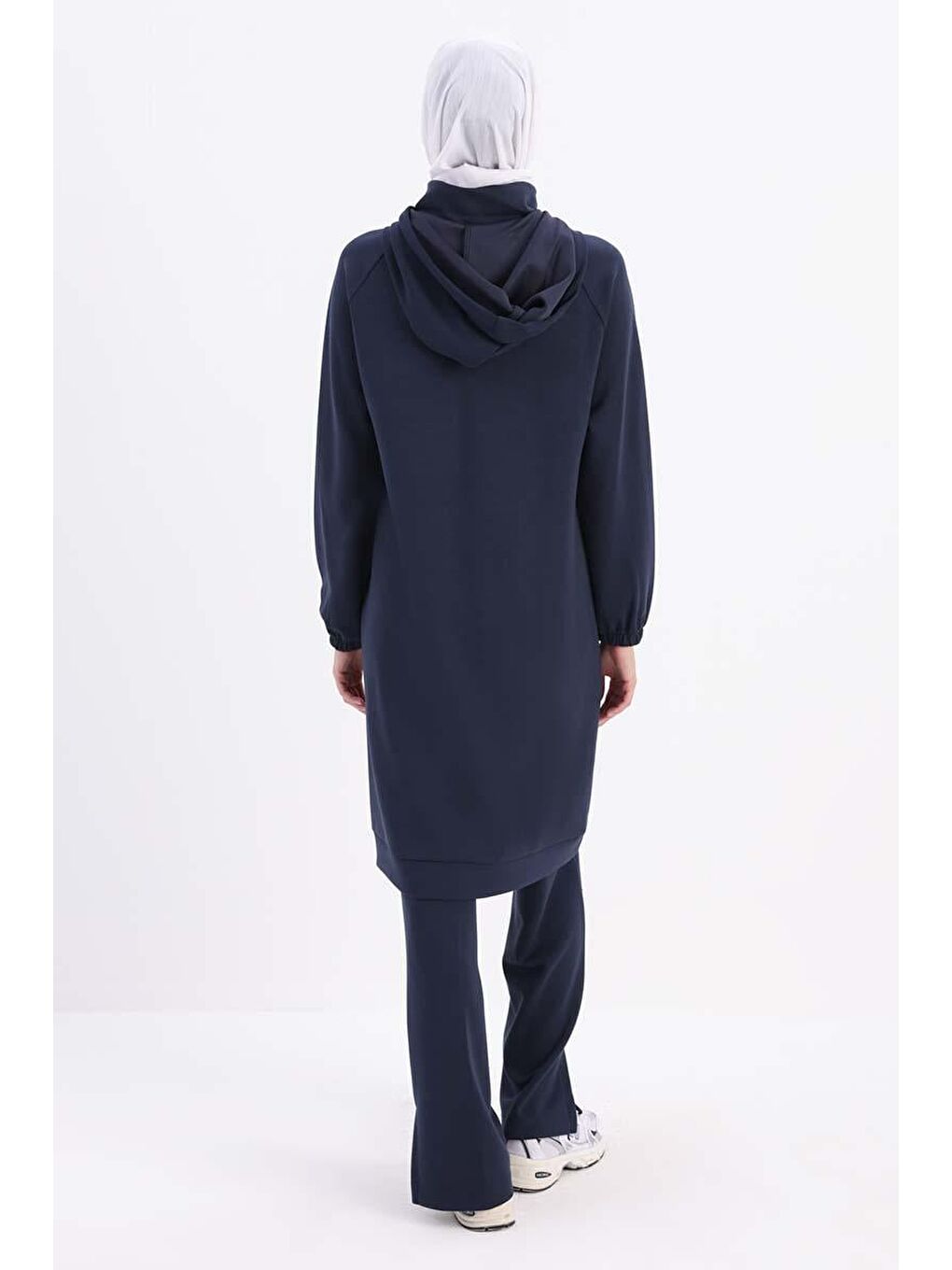İndigo-Ön Roba Dubleli Elastanlı Sweat-3