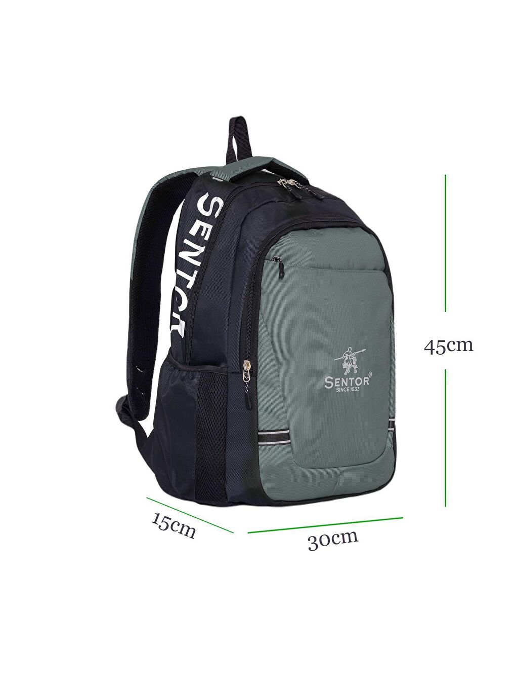 SN-50009 Laptop Bölmeli 3 Bölmeli Okul Sırt Çantası Antrasit-1