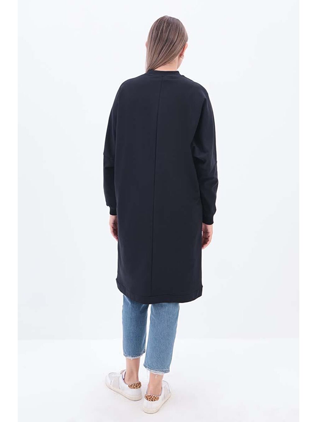 Lacivert Aksesuar Cepli Sweat Tunik-3