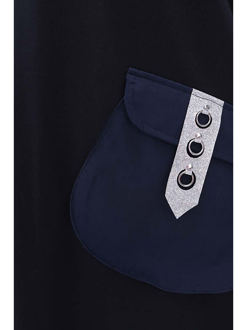 Lacivert Aksesuar Cepli Sweat Tunik-4