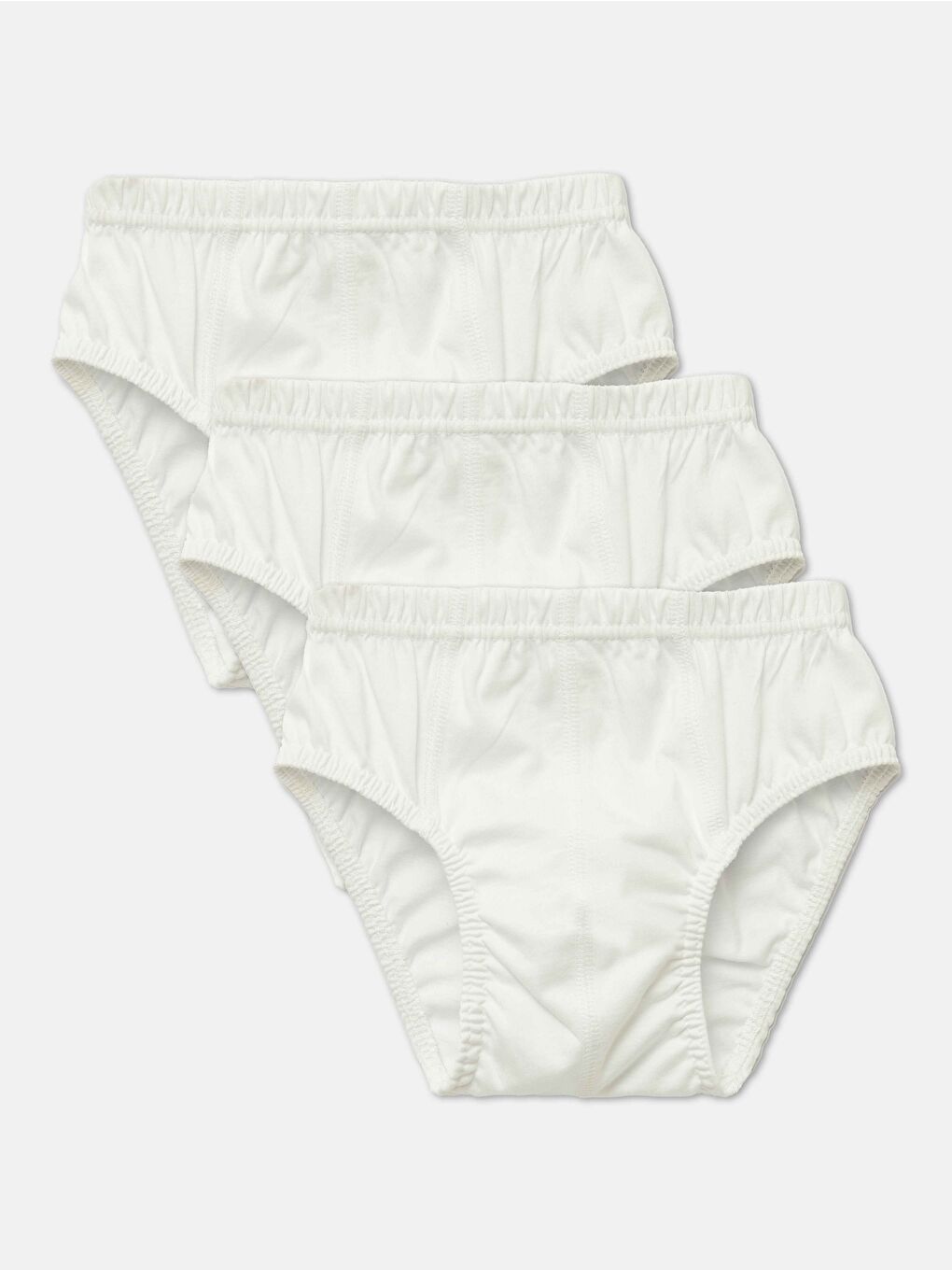 Erkek Çocuk Beyaz Organik Pamuk Penye Külot 3'lü Paket-1