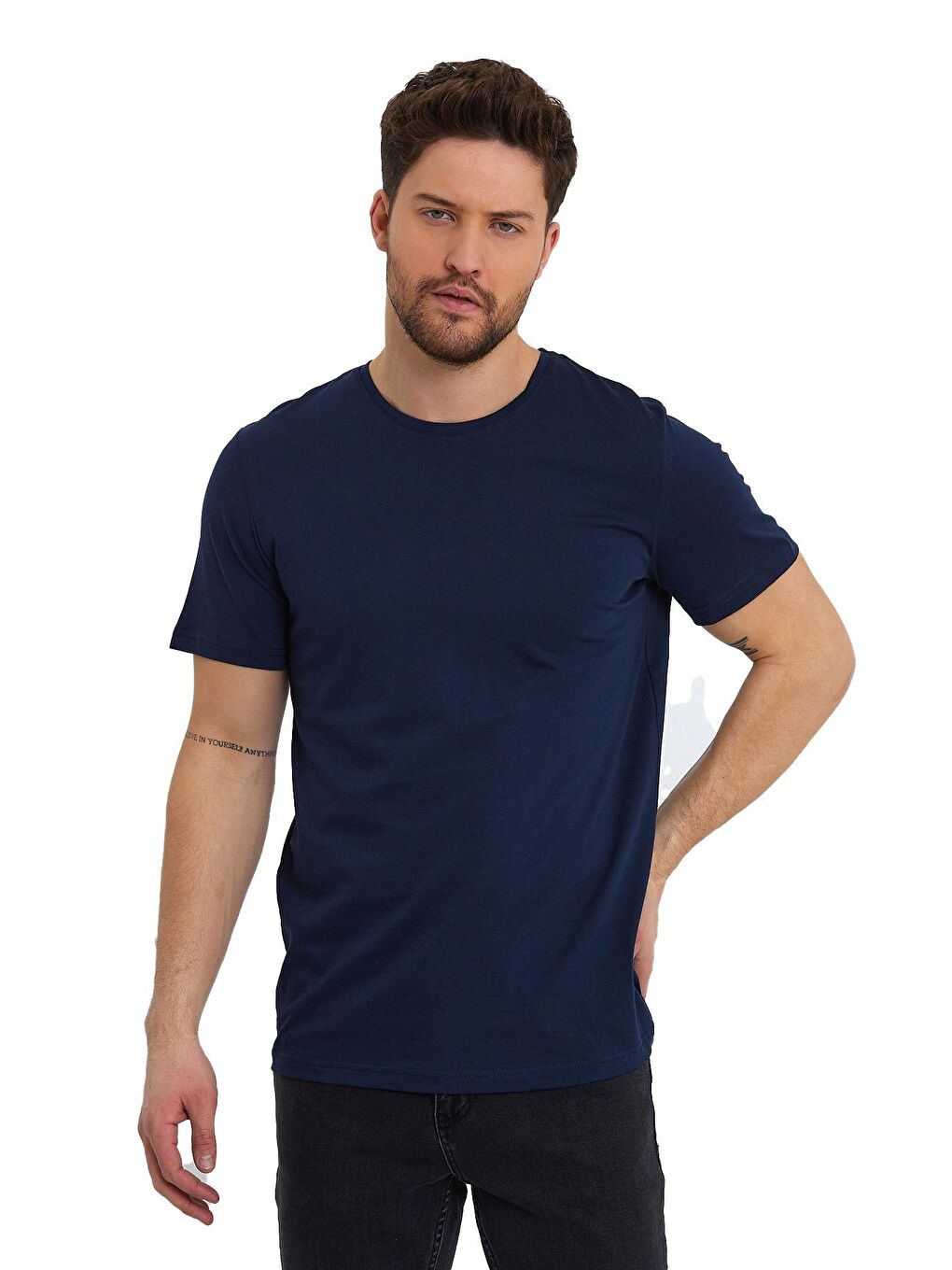 İndigo Süprem Bisiklet Yaka Erkek Tişört