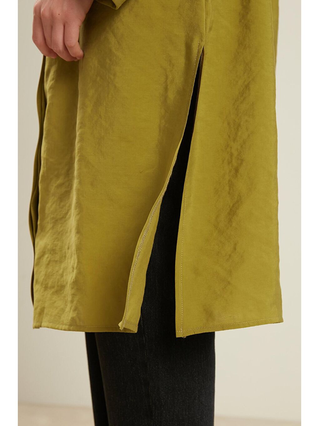 Gömlek Elbise Yağ Yeşili-3