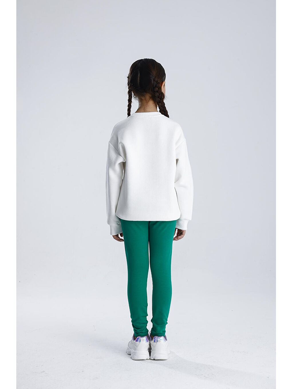 Yeşil Düz Paça Tayt Takım-6