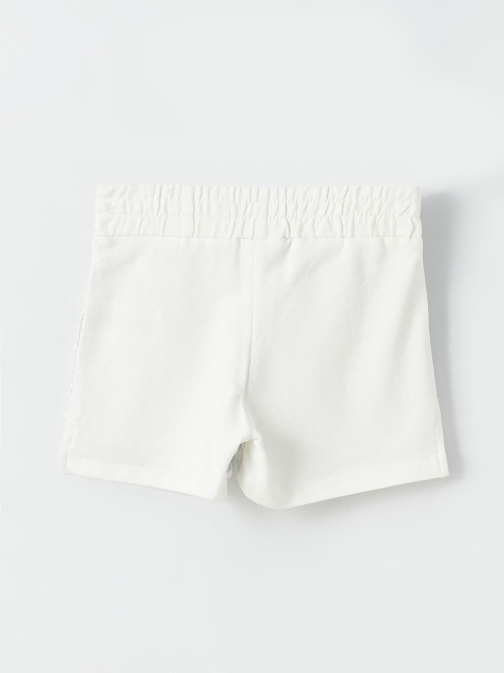 Beyaz Kız Çocuk Dar Kalıp Kurdeleli Dantelli Şort-1