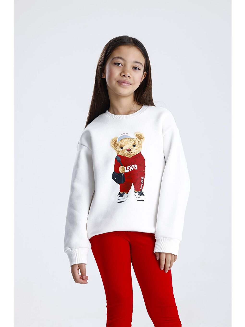 Kırmızı Düz Paça Tayt Takım-6