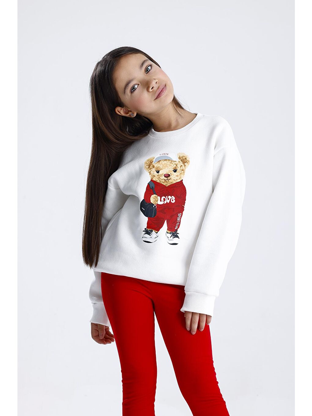 Kırmızı Düz Paça Tayt Takım-8