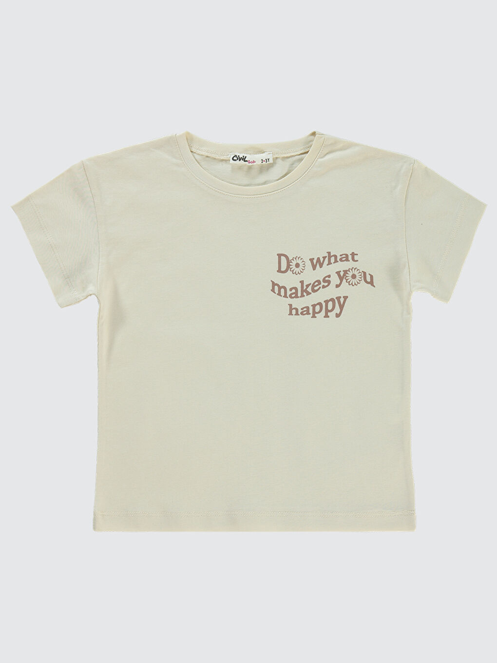 Beyaz Girls Kız Çocuk Tişört 2-5 Yaş Tebeşir