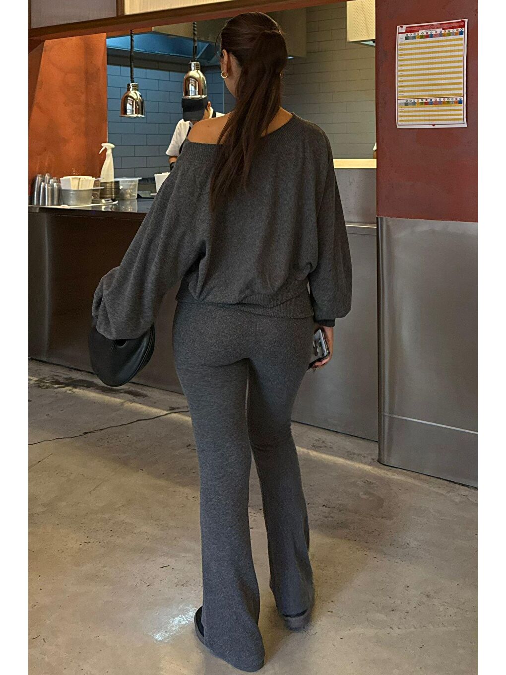 Antrasit Bluz Pantolon İkili Takım Mg2289-5