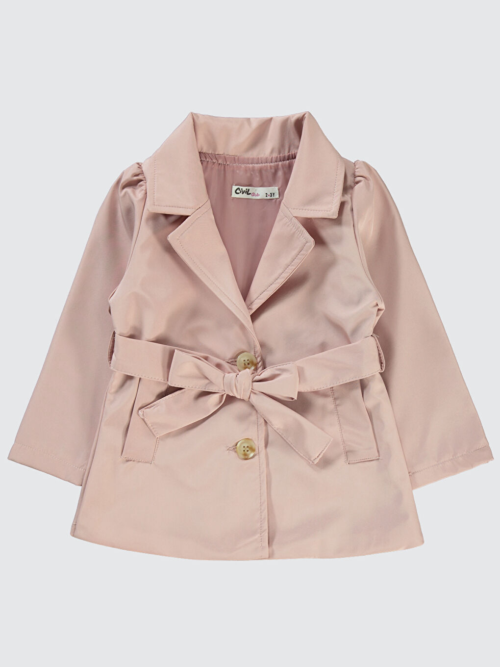Pembe Girls Kız Çocuk Trençkot 2-5 Yaş Pudra