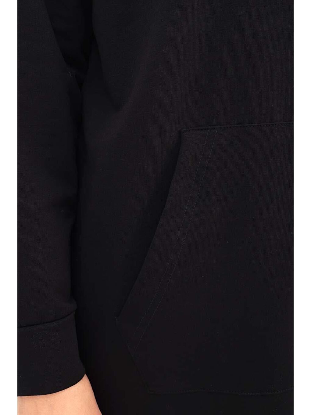 Siyah Kapüşonlu Fermuarlı Sweat Hırka-4