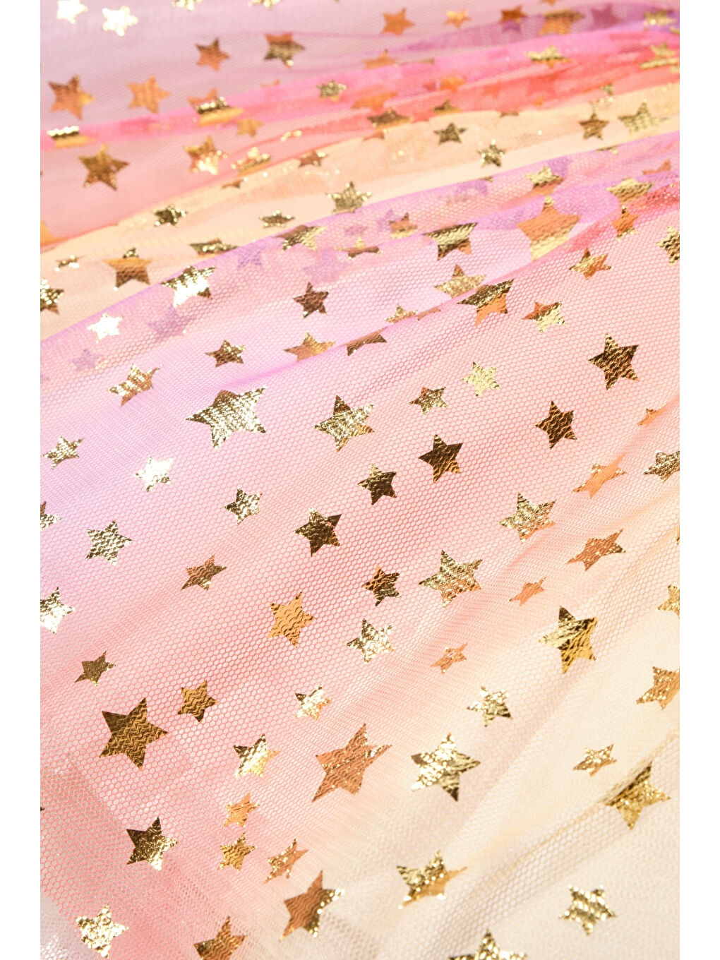 Sarı Yıldız Baskılı Kız Çocuk Tül Etek - Pauline-4