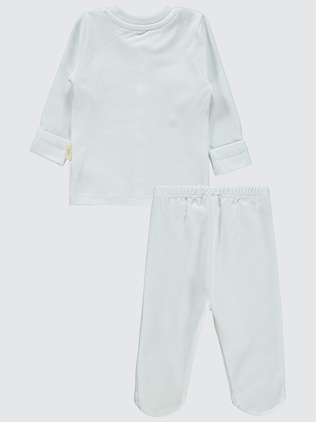 Baby Bebek Organik Pijama Takımı 0-6 Ay Beyaz-1