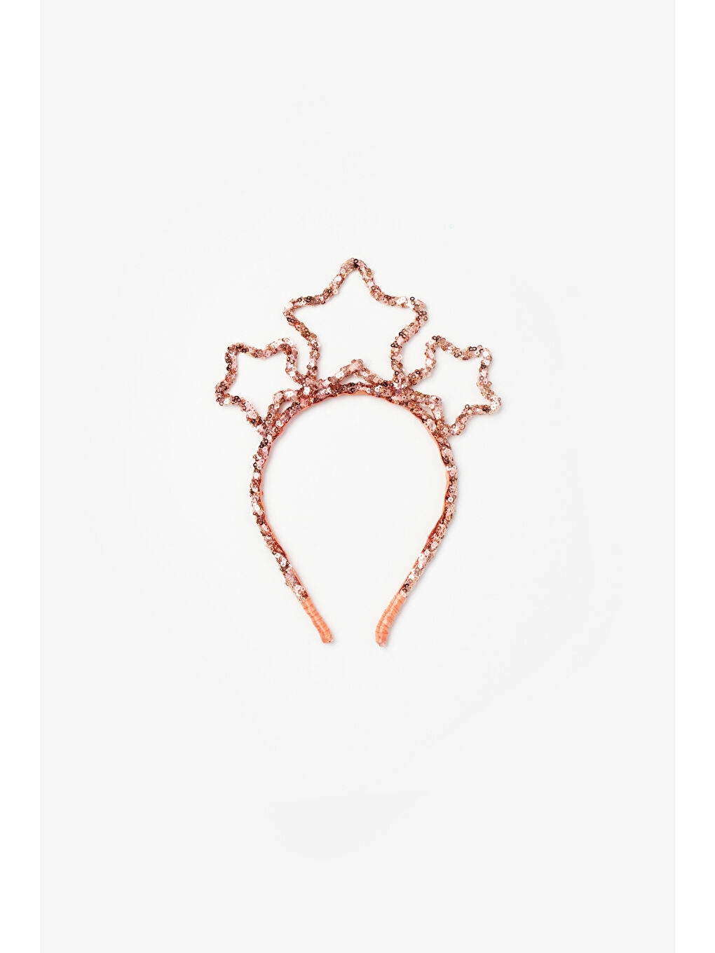 Pembe Rose Pullu Yıldızlı Kız Çocuk Taç