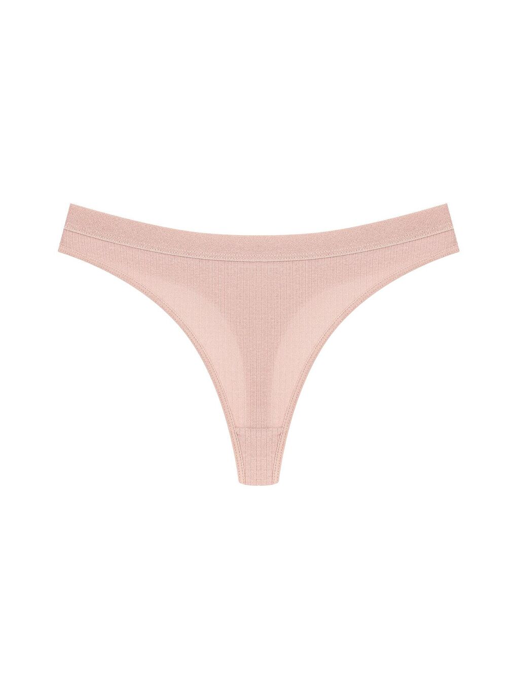 Pembe Pamuklu Fitilli Dokulu Kadın Tanga Külot