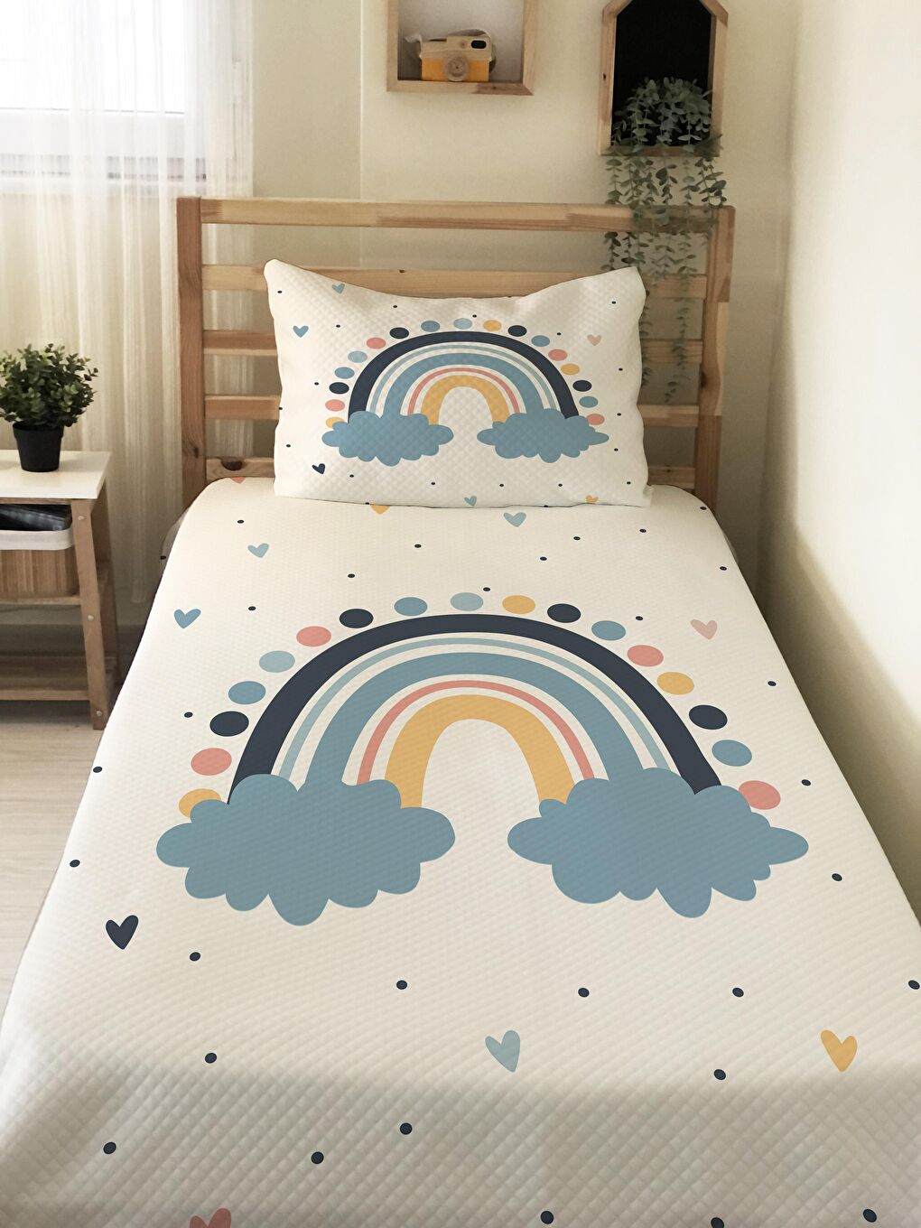 Karışık Desen Tek Kişilik Çocuk Pike Takımı 160x220 cm