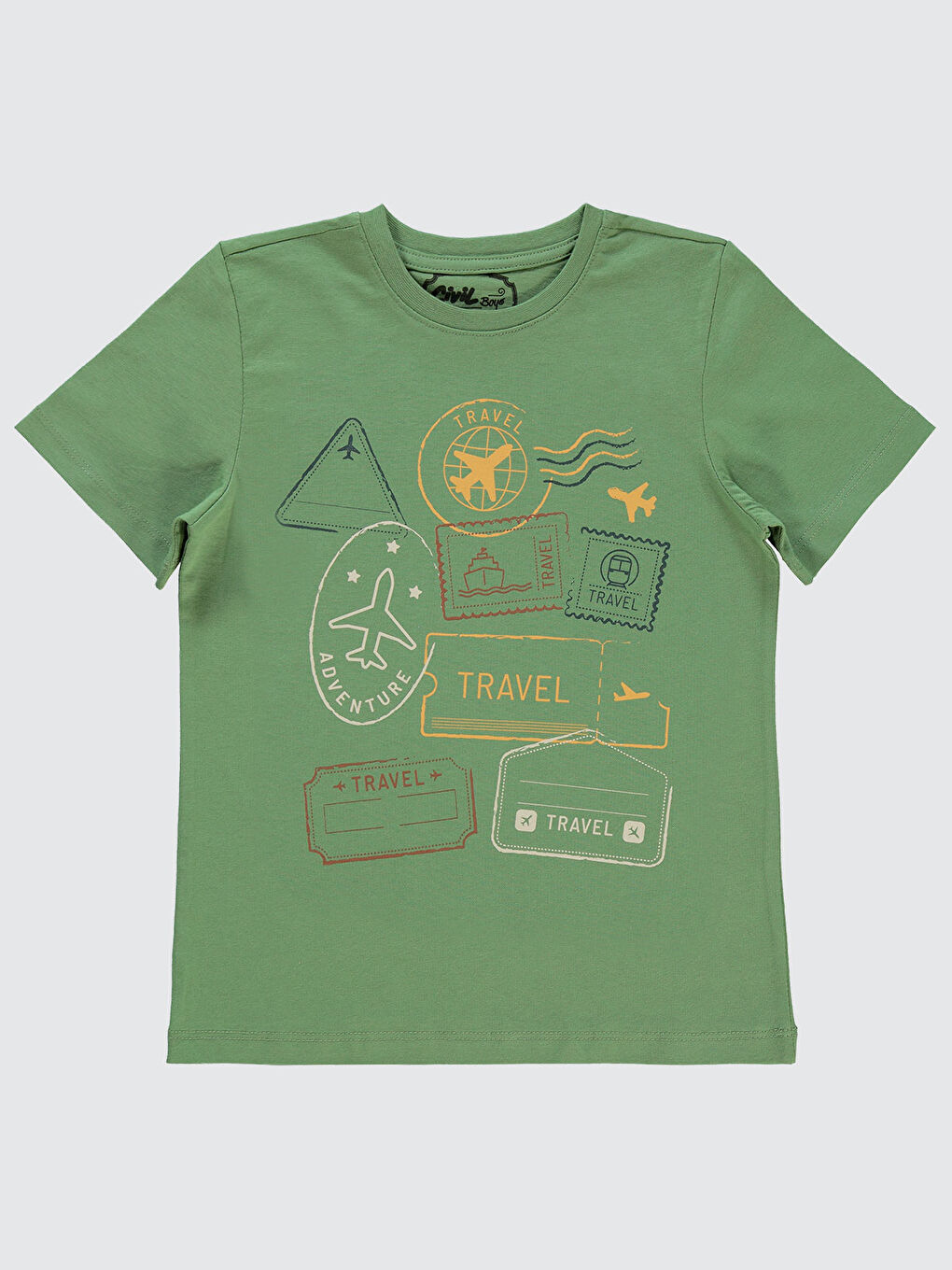 Boys Erkek Çocuk Tişört 10-13 Yaş Açık Haki