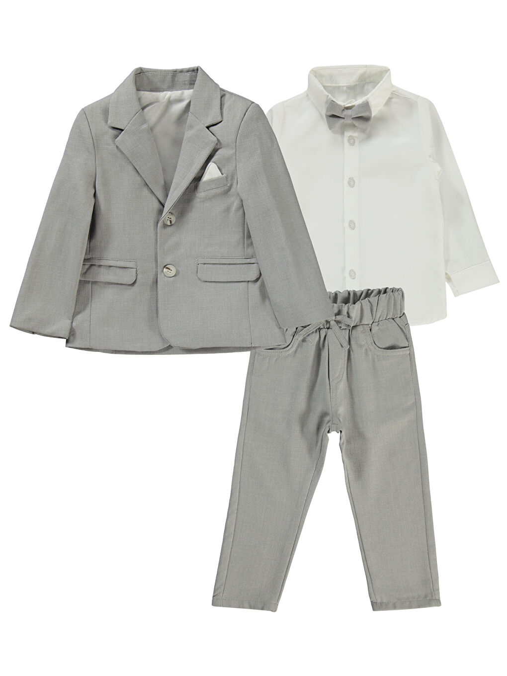 Erkek Çocuk 4'lü Takım 2-5 Yaş Gri