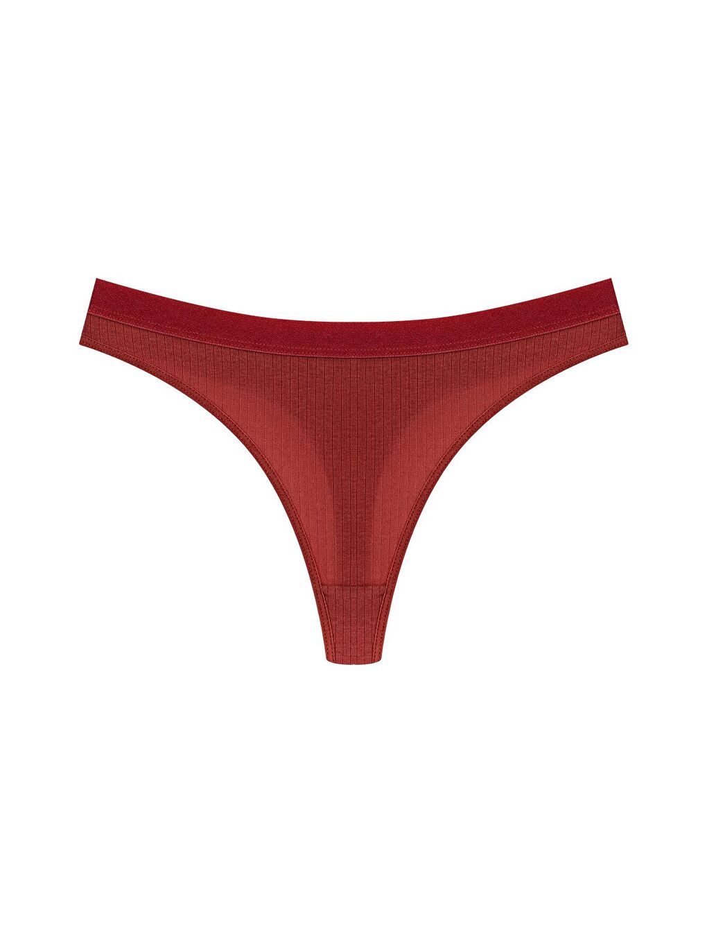 Bordo Pamuklu Fitilli Dokulu Kadın Tanga Külot